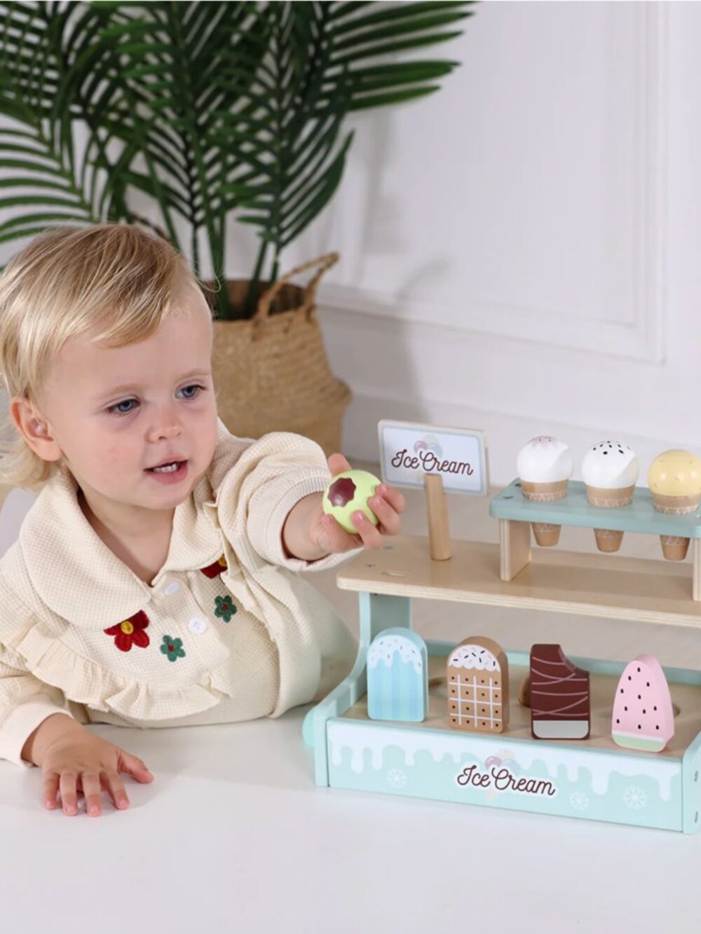 Montessori Wooden Ice Cream Shop Pretend Play Toy Set New - Picture 6 of 13